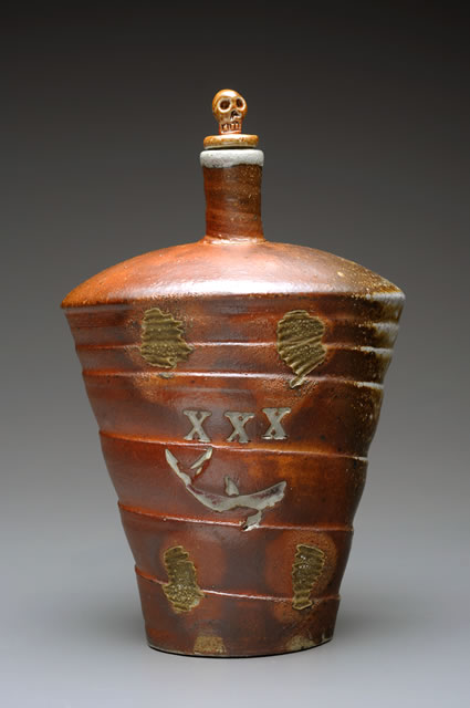 New Work :: Flask Scull Top  :: Tom White Pottery